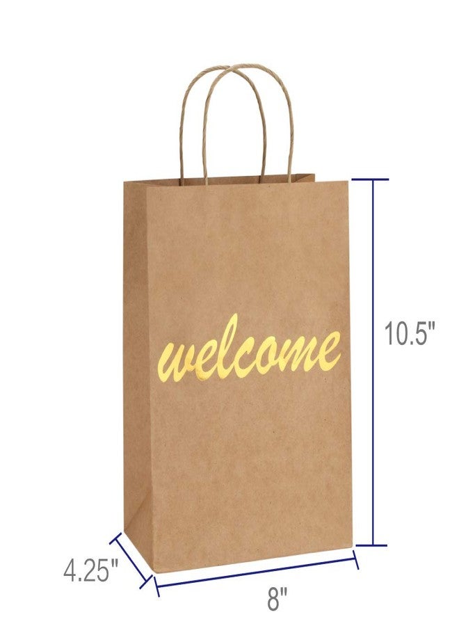 BagDream Brown Gift Bags with Handles 25Pcs 8x4.25x10.5 Welcome Paper Gift Bags for Shopping, Wedding Birthday Party Favor, Retail, Merchandise, Business, Recycled Medium Paper Sacks - Image 2